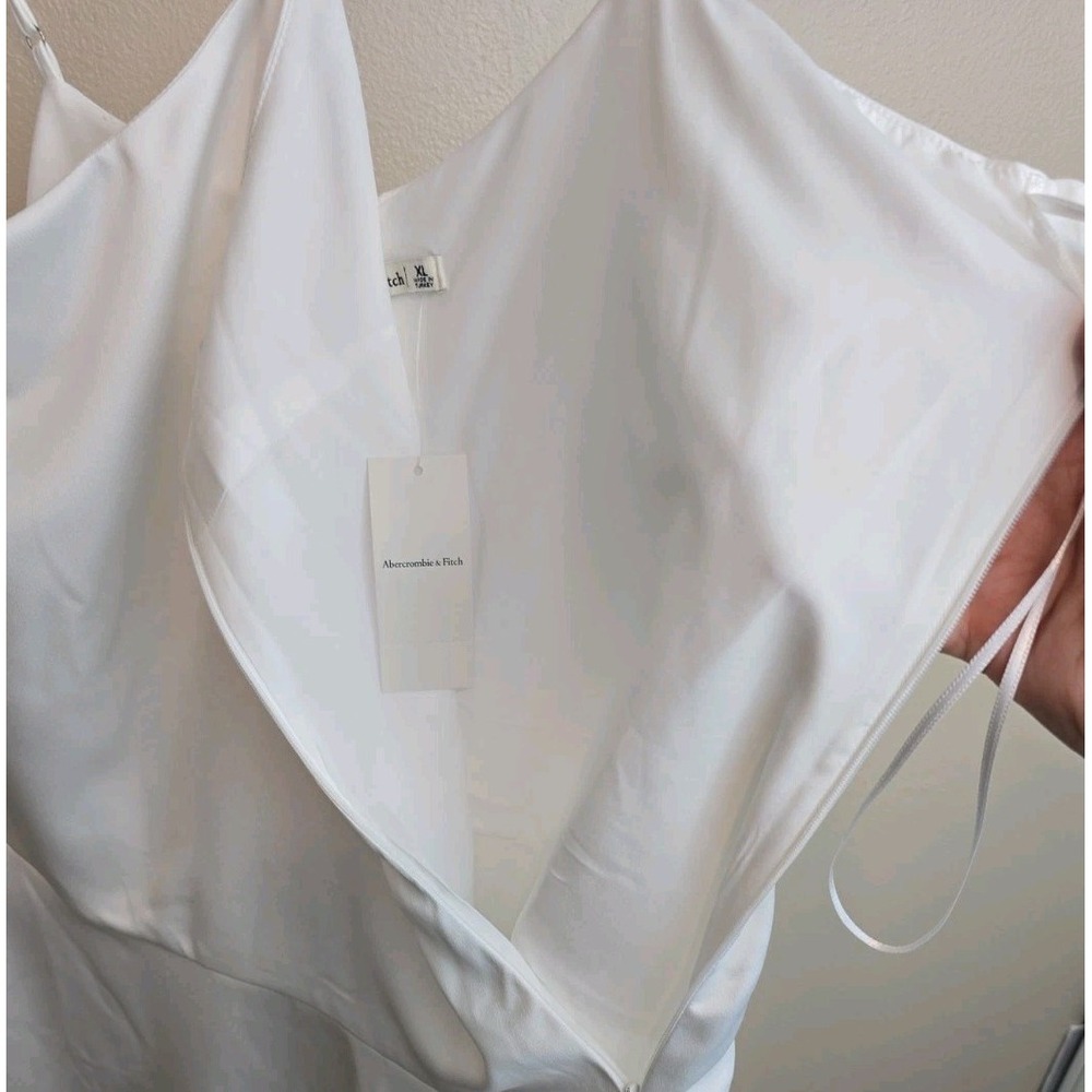 Abercrombie & Fitch Slip Dress Spaghetti Straps Size XL White - Picture 5 of 5